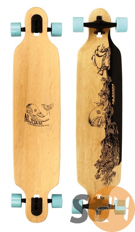 Nijdam wooden warrior longboard, kék sc-19921
